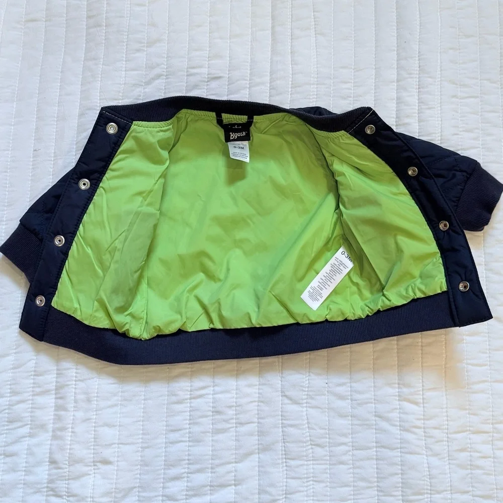 Oshkosh B’gosh Baby Diamond Quilted Navy Jacket Sz 0-3 Months